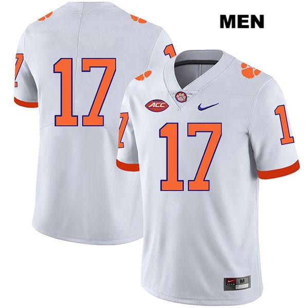 Men's Clemson Tigers #17 Cornell Powell Stitched White Legend Authentic Nike No Name NCAA College Football Jersey YCU7146WQ